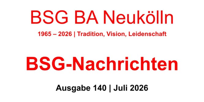 BSG-Nachrichten #140 stehen zum Download bereit